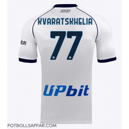 SSC Napoli Khvicha Kvaratskhelia #77 Bortatröja 2023-24 Kortärmad